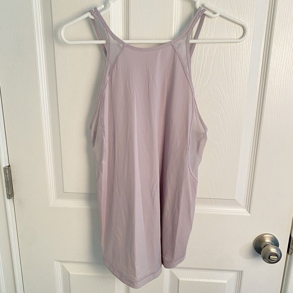 Lululemon shirt womens XS S Run off Route Tank Gray Iced Iris Mesh Vented